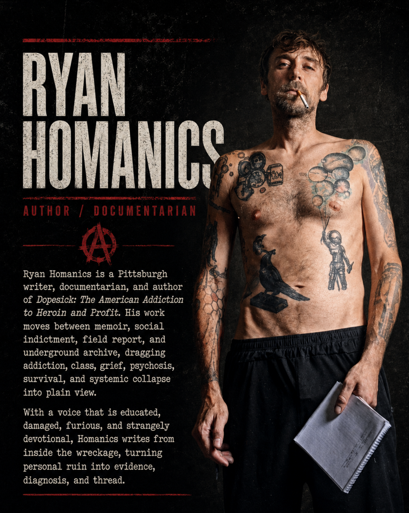 Ryan Homanics author and documentarian proof poster