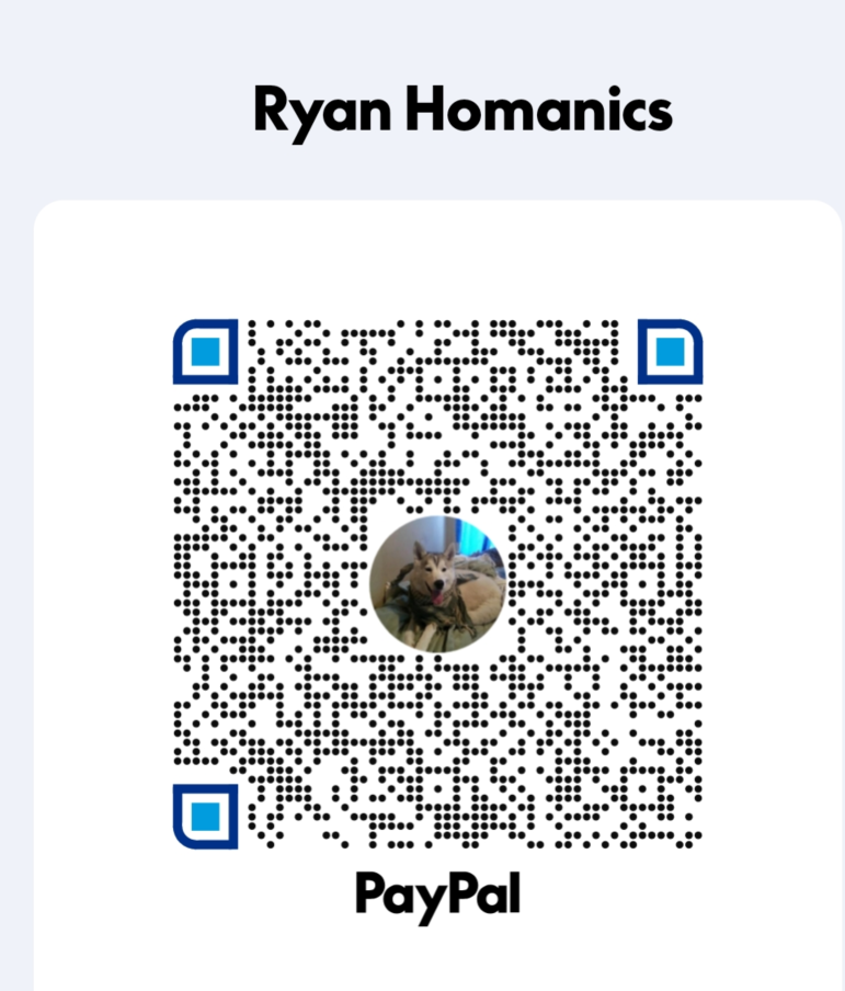 PayPal seller QR for Ryan Homanics